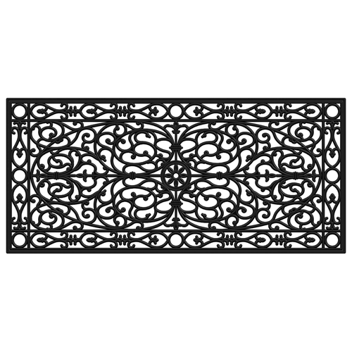 24" X 48" Black Scrollwork Outdoor Rubber Door Mat - 880016782233