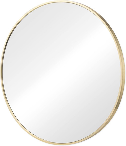 20" Gold Metal Round Framed Bathroom Vanity Mirror - 880024839868