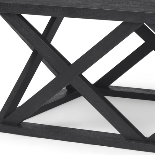 48" Black Solid Wood Geo Frame Coffee Table - 880016743487