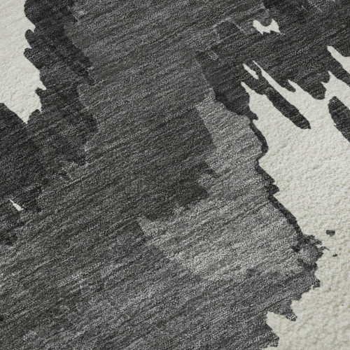 9' X 12' Black And Ivory Abstract Washable Area Rug With UV Protection - 880024961736