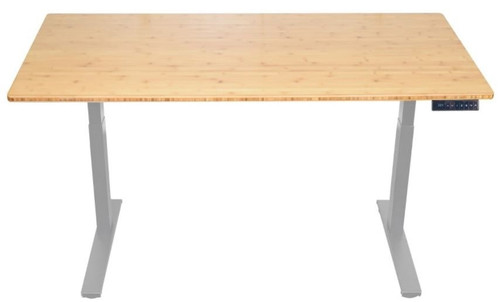 60" Adjustable Brown and Gray Stainless Steel Computer Desk