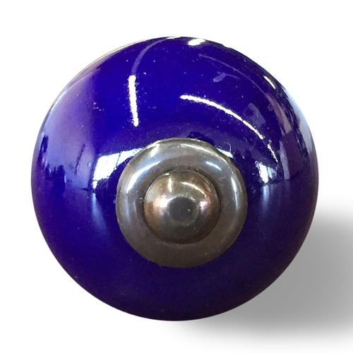 Set of Eight Purple And Gray Ceramic And Metal Drawer Pull Knobs - 608219191160