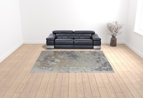 9' x 12' Gray Abstract Area Rug - 606114736264