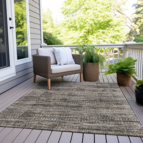 Striped Washable Indoor Outdoor Area Rug