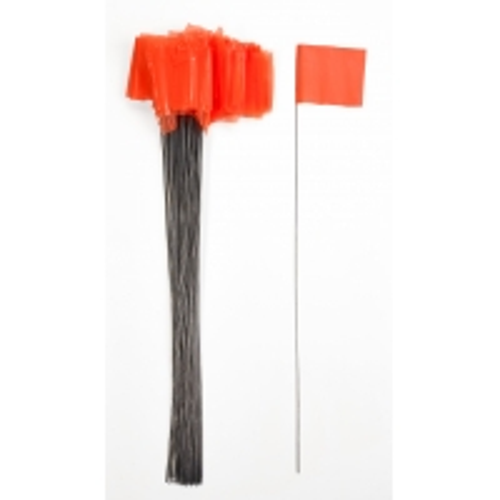 Wire Marking Flags, 4"x 5"x 30", Glow Or - 764083591229