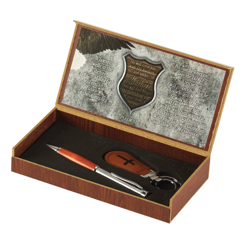Pen/Key Set Psalm 91 Eagle - 603799215954