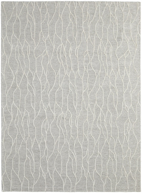 10' X 13' Gray And Ivory Wool Abstract Hand Tufted Area Rug
