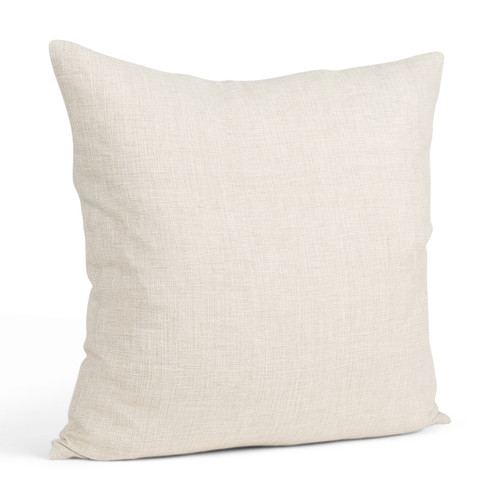 22" Cream Linen Throw Pillow Cover with Texture - 880024900728