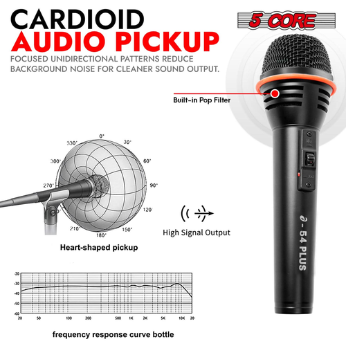 Microphone Dynamic Mic Karaoke Singing Studio XLR Mics Handheld Microfono - 810047161189