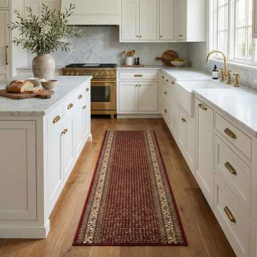 14' Red And Beige Moroccan Runner Rug - 880024709505