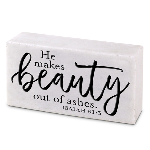 Plaque Cast Stone He Makes Beauty - 667665406334