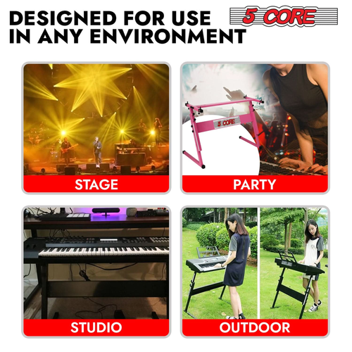 Keyboard Stand Z Style Height Adjustable Sturdy Piano Riser Lift Holder Stands - 810144134352