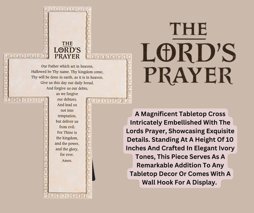 Tabletop Beaded Cross Full Lords Prayer - 603799675895