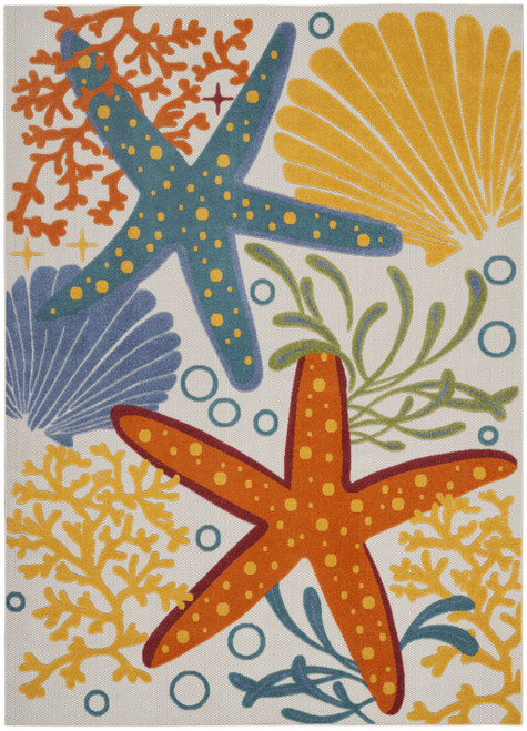 12' X 15' Orange Blue And Yellow Animal Print Non Skid Indoor Outdoor Area Rug - 606114455387
