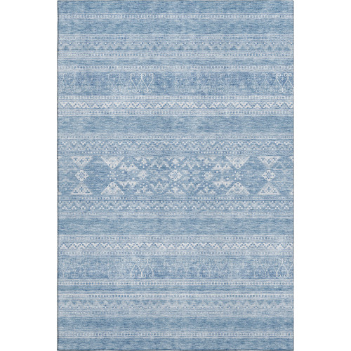 8' X 10' Sky Blue And Ivory Southwestern Washable Area Rug With UV Protection - 880024831633