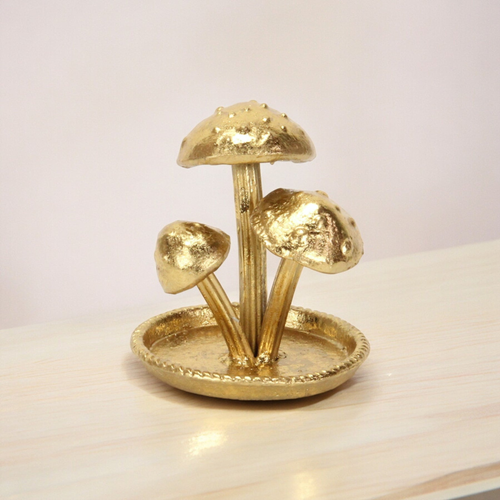 Cast Iron Three Mushroom Trinket Tray - 880016864465