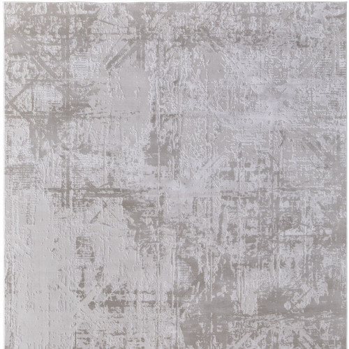 10' X 13' Taupe And Silver Abstract Distressed Area Rug - 608219175320