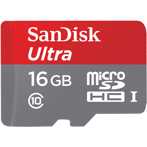 SanDisk Ultra microSDHC Memory Card, 16GB, SDSQUNC-016G-AN6IA, Class 10/UHS-I - 619659134587