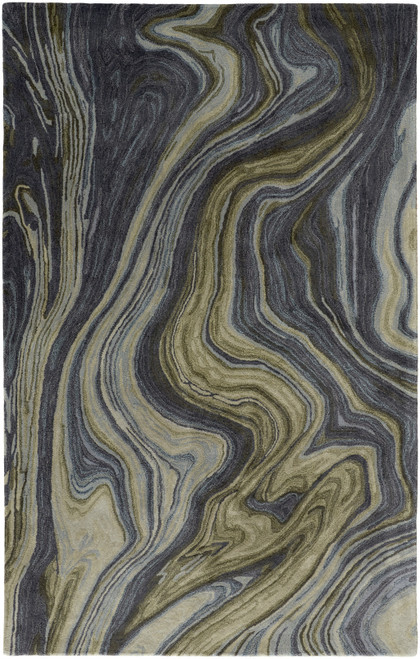 9' x 12' Blue and Green Abstract Hand Tufted Area Rug - 606114914211