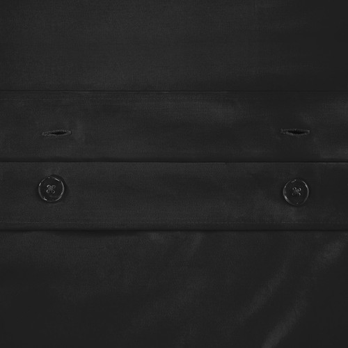 Black Queen Cotton Blend 650 Thread Count Washable Duvet Cover Set - 606114733027