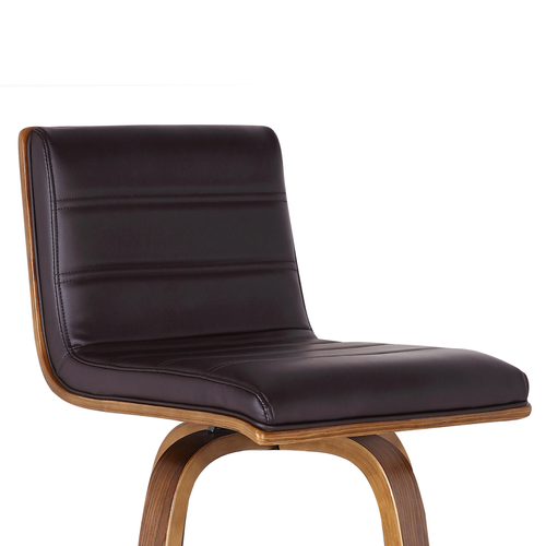 30" Brown Solid Wood Swivel Low Back Bar Height Bar Chair - 606114633204