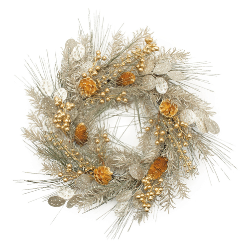 Christmas Eucalyptus And Mixed Assortment Artificial Wreath - 880016511246