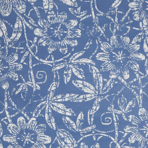 8' X 10' Blue And Ivory Floral Distressed Area Rug - 880024694665