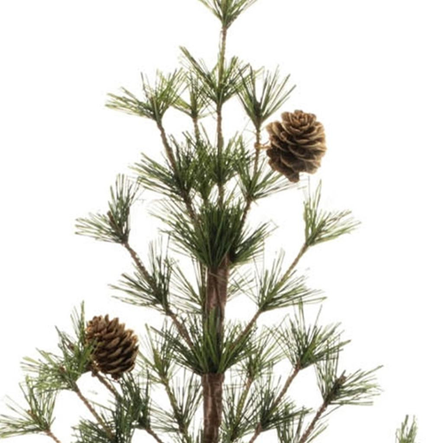 32" Mini Artificial Pine Trees With Pinecones In Rustic Pots - 880016800005