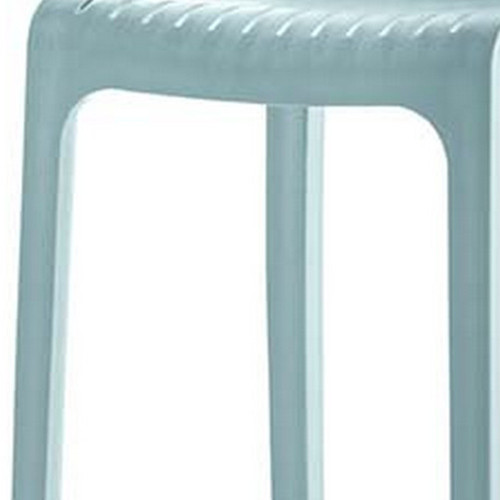 Set of Two 30" Baby Blue Heavy Duty Plastic Low Back Outdoor Bar Height Chairs - 880016500547