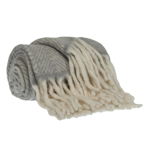 Parkland Collection Nagar Transitional Gray 52" x 67" Woven Handloom Throw - 025773023254