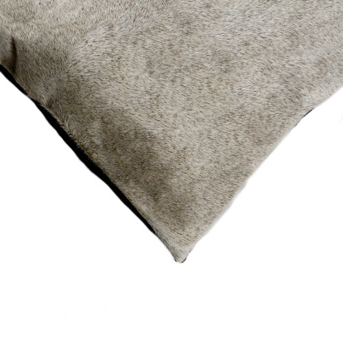 Homeroots Home Decor 18 X 18 X 5 Inches Gray Cowhide Pillow