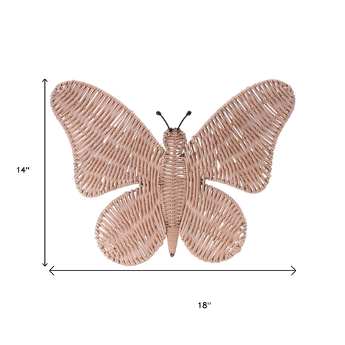 Butterfly Rattan Hanging Dimensional Sculpture - 880016447668