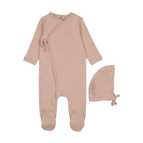 Knit Trim Wrap Footie & Hat Set - 735525897698