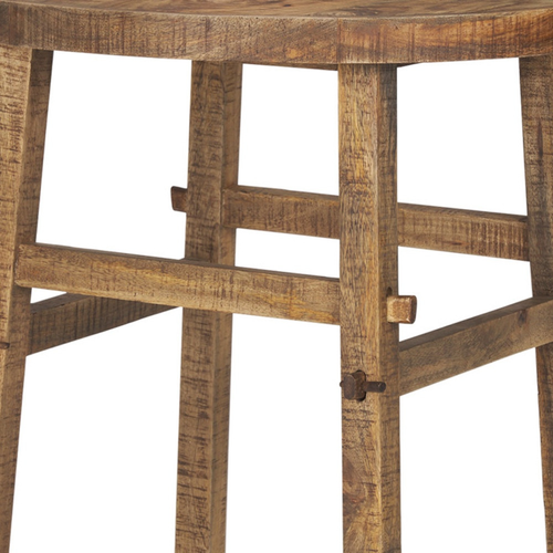 26" Brown Distressed Solid Wood End Table - 606114942436