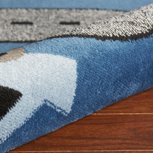 2' X 3' Navy Blue Transportation Youthful Washable Area Rug - 880024706801