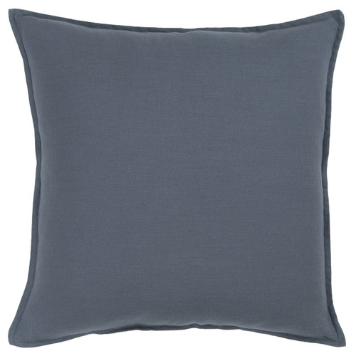 Homeroots Home Decor Slate Blue Solid Color Flange Edge Throw Pillow, 20 x 20 Inches