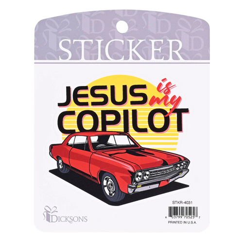 Sticker Jesus Is My Copilot Red Car - 603799705257