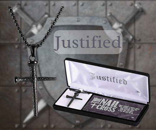 Necklace Black Nail Cross 24In Chain - 603799712316