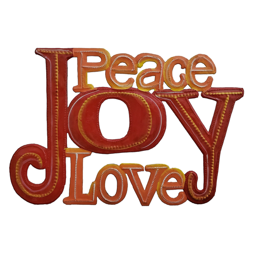 Large Painted Peace Joy Love - 695924869866