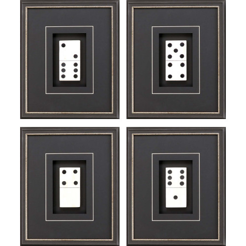 Set Of Four Dominoes Black Framed Print Wall Art - 608219281663