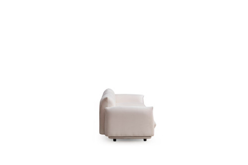98" White Velvet Sofa - 880016799330