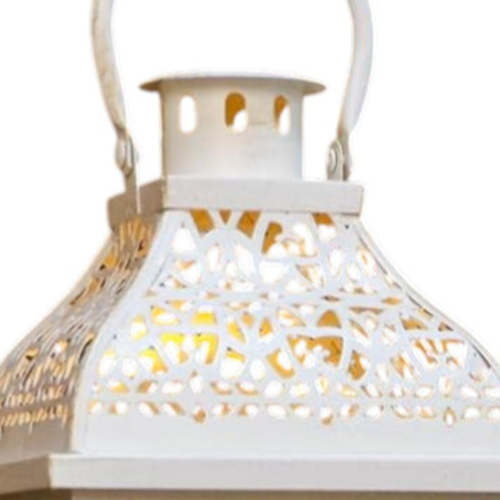 Distressed Filigree Metal Tabletop Lantern Candle Holders - 880016829563