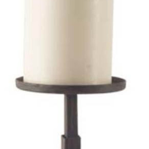 16" Brown Distressed Abstract Solid Wood Tabletop Pillar Candle Holder - 880016457247