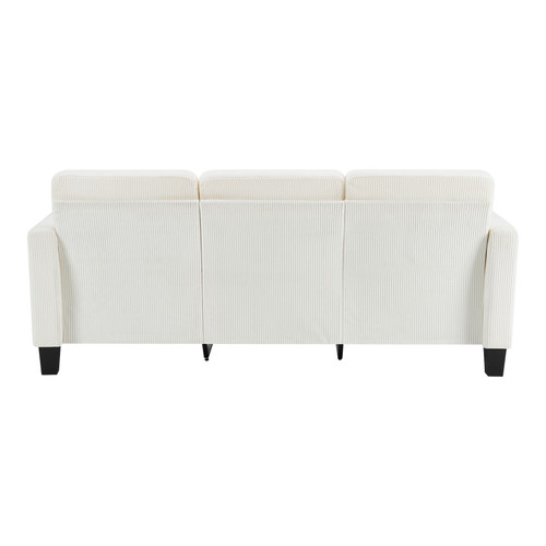 84" White Corduroy Sofa - 880016605976