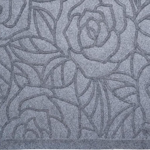 24" X 36" Gray Floral Outdoor Polypropylene Door Mat - 880016738049