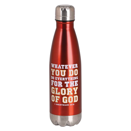 Water Bottle Whatever You Do Red  - 603799705165
