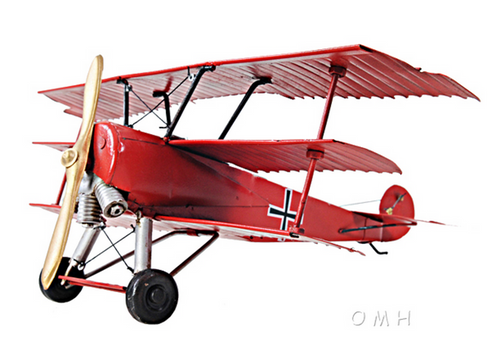 1917 Red Baron Fokker Triplane Model Fighter Aircraft- 1:30 Scale - 640901135045