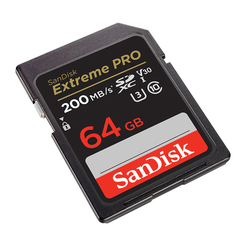 SanDisk Extreme Pro SDXC Memory Card, 64GB, UHS-I, Up to 200MB/s read speeds - 619659188801