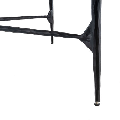 42" Black and White Genuine Marble And Iron Square Coffee Table - 608219050320