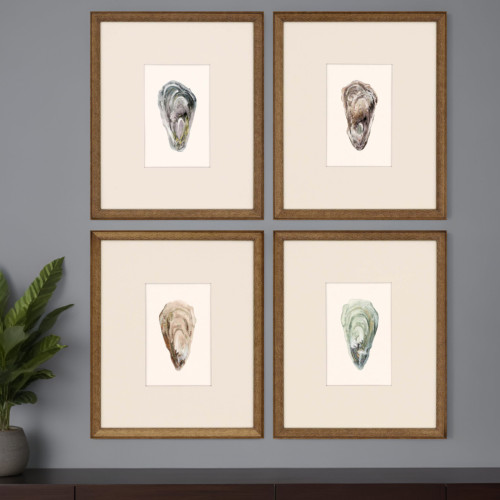Set Of Four Ocean Blades Gold Framed Print Wall Art - 608219258276